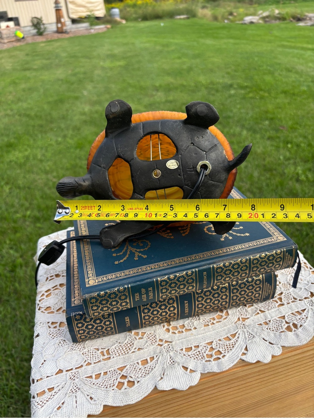 Vintage Turtle Lamp Amber Tiffany Style Glass Brass Base Tortoise Night Light - Picture 11 of 11